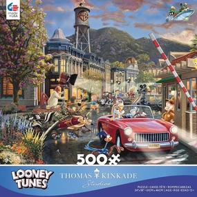 Ceaco - Thomas Kinkade - Looney Tunes - Backlot Shenanigans - 500 Piece Jigsaw Puzzle