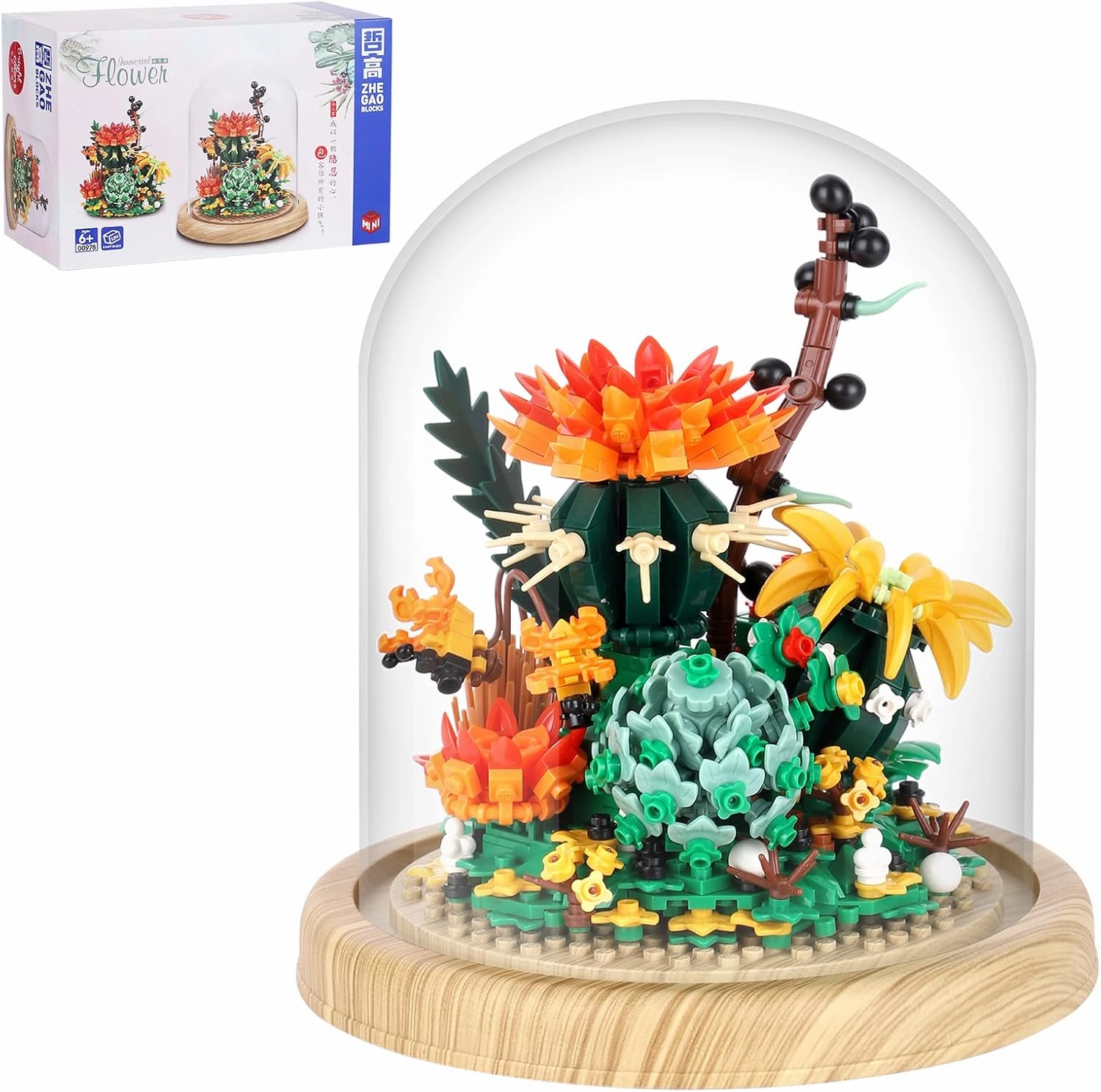 CEACYDIK Creative Bonsai Flower Building Bricks Building Blocks Set for Adults and Kids(Succulent Plant Bonsai Flower)