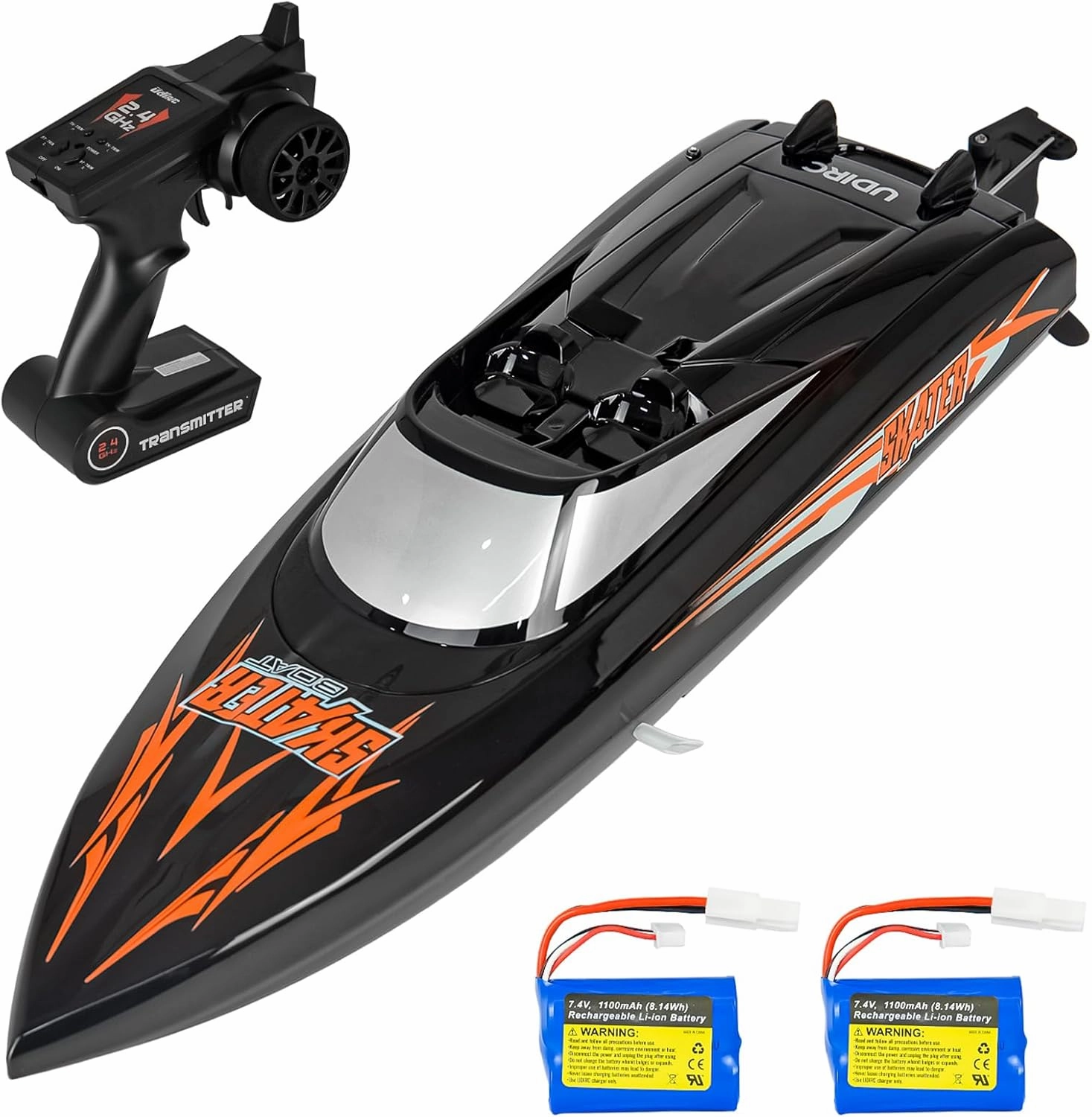 Cheerwing Skater RC Boat, Self-Righting Remote Control Boat for Kids & Adults, 25km/h High Speed Racing Boats Toys for Pools & Lakes, 2 Batteries