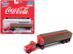 Chevrolet 1941-1946 Tractor Red with Flatbed Bottle Trailer "Coca-Cola" "Mini Metals" Series 1/87 (HO) Scale Model Car by Classic Metal Works