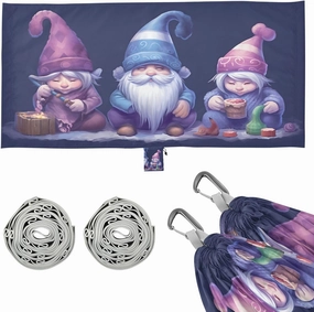 Christmas Gnomes Purple Camping Hammock, 330 lbs with 2 Tree Straps, Carry Bag, Single Portable Hammock for Outdoor/Indoor, Hiking, Beach, Backpacking, Travel