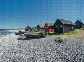 Christmas Holiday 500 Pieces Jigsaw Puzzle for Adults Old Fishing Village The Baltic Sea Puzzle for Youth Children Challenging Wooden Toys Fun Games Colorful Puzzle for Home Decorations