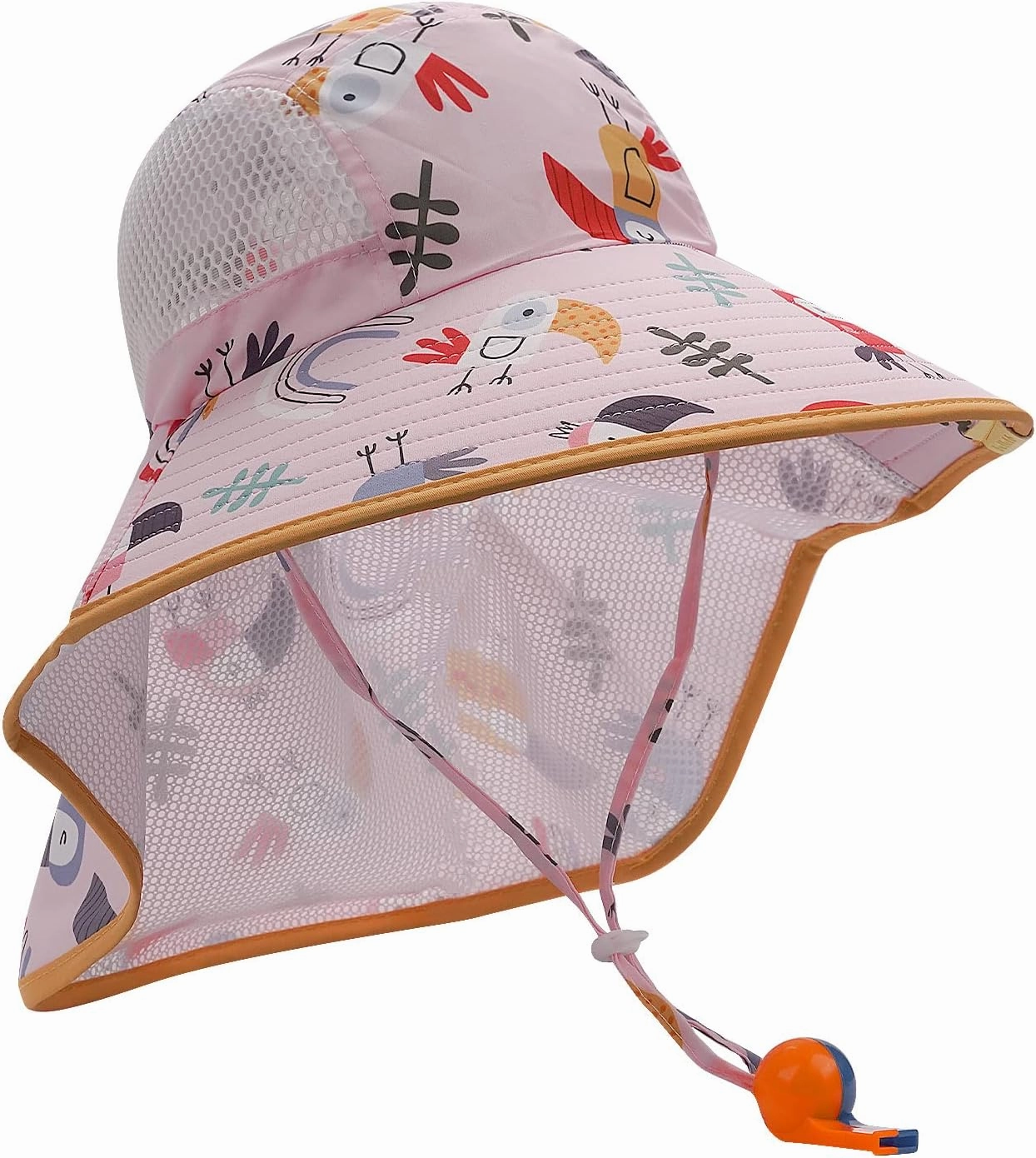 CLAPE UPF50  Kids Sun Hat Mesh Bucket Caps with Neck Flap Summer Beach Hat Infant Play Caps Fisherman Travel Caps for Camping
