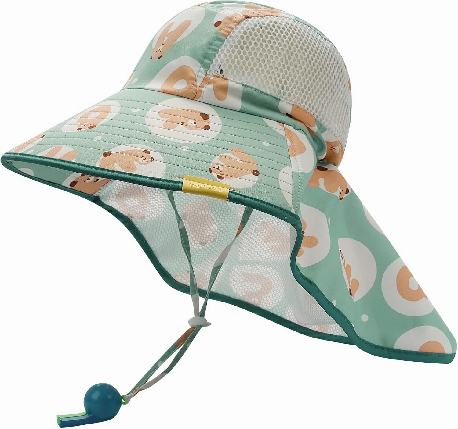CLAPE UPF50  Kids Sun Hat Mesh Bucket Caps with Neck Flap Summer Beach Hat Infant Play Caps Fisherman Travel Caps for Camping