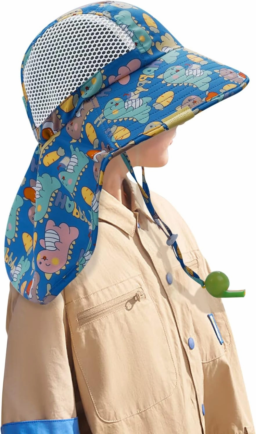 CLAPE UPF50  Kids Sun Hat Mesh Bucket Caps with Neck Flap Summer Beach Hat Infant Play Caps Fisherman Travel Caps for Camping