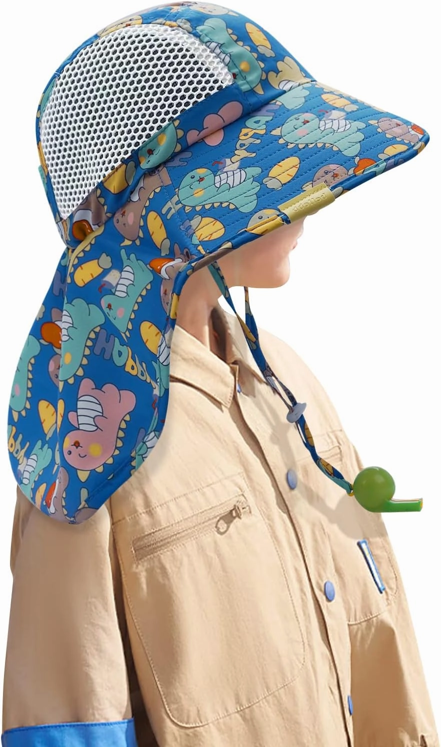 CLAPE UPF50  Kids Sun Hat Mesh Bucket Caps with Neck Flap Summer Beach Hat Infant Play Caps Fisherman Travel Caps for Camping