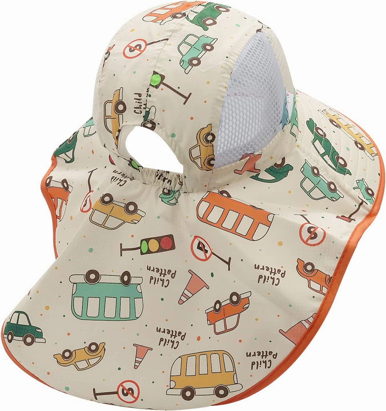 CLAPE UPF50  Kids Sun Hat Mesh Bucket Caps with Neck Flap Summer Beach Hat Infant Play Caps Fisherman Travel Caps for Camping