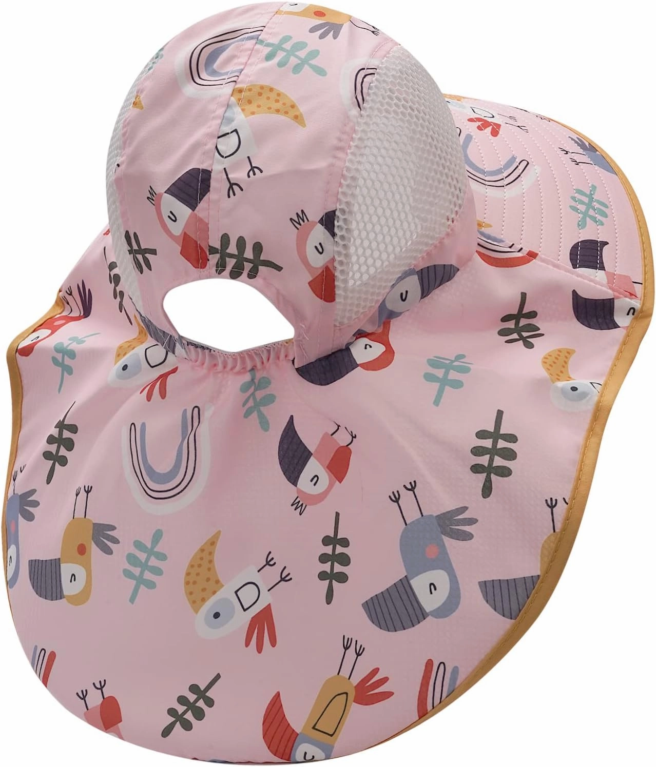 CLAPE UPF50  Kids Sun Hat Mesh Bucket Caps with Neck Flap Summer Beach Hat Infant Play Caps Fisherman Travel Caps for Camping