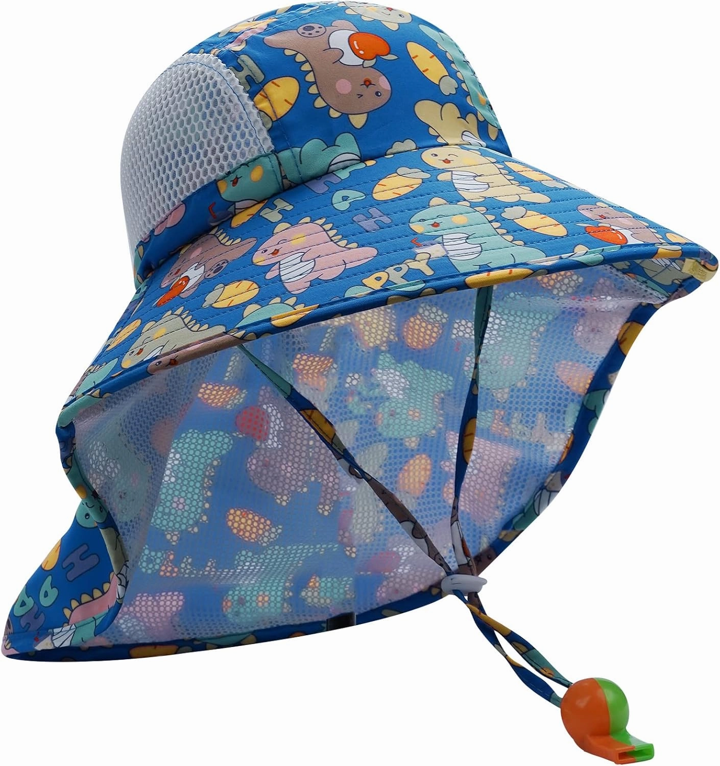 CLAPE UPF50  Kids Sun Hat Mesh Bucket Caps with Neck Flap Summer Beach Hat Infant Play Caps Fisherman Travel Caps for Camping