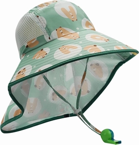 CLAPE UPF50  Kids Sun Hat Mesh Bucket Caps with Neck Flap Summer Beach Hat Infant Play Caps Fisherman Travel Caps for Camping