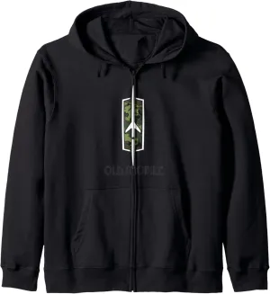 Classic Car Show Vintage Oldsmobile Camouflage Rocket Logo Zip Hoodie