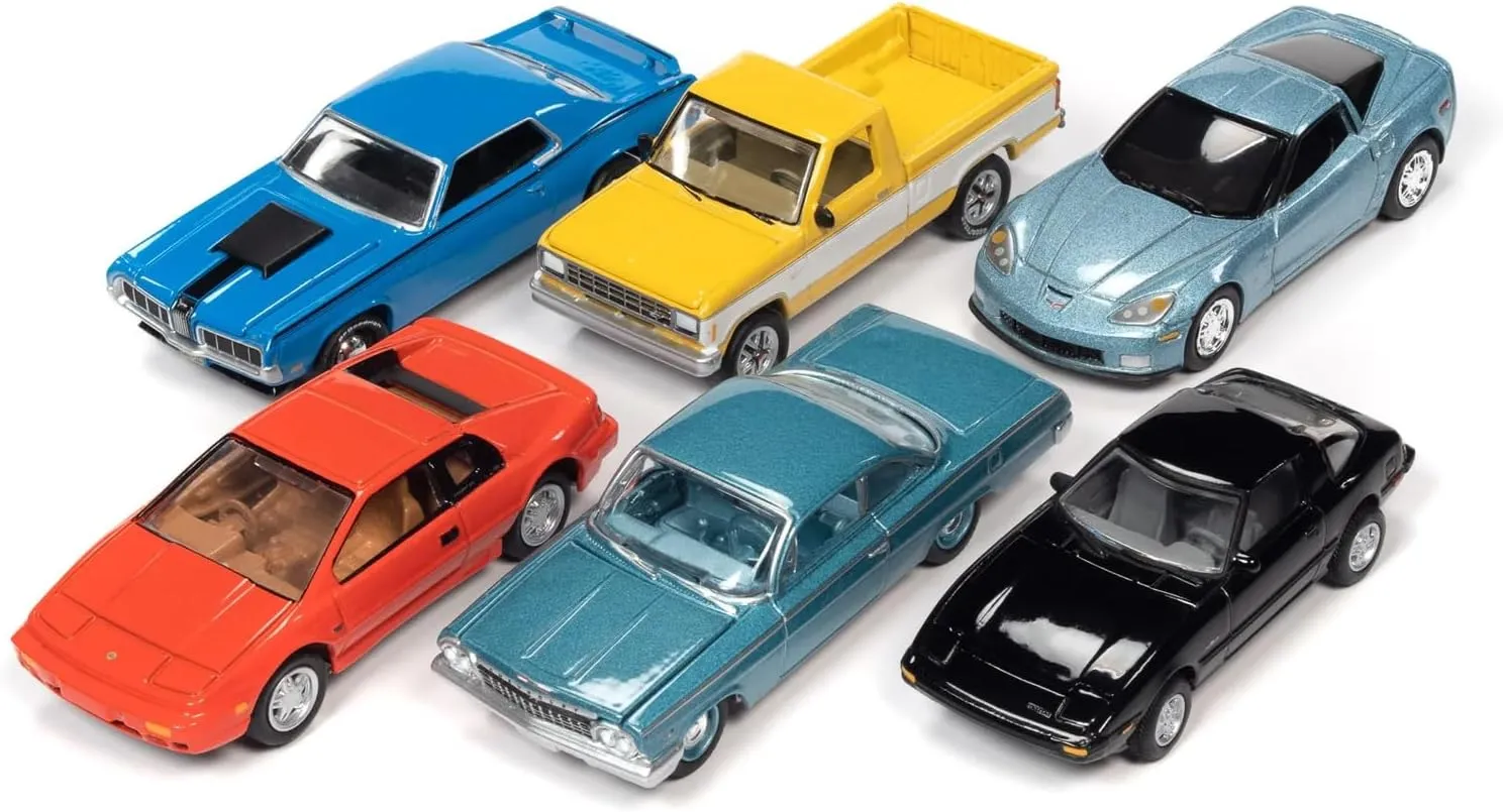 Classic Gold Collection 2021 Set A of 6 Cars Release 4 1/64 Diecast Model Cars by Johnny Lightning JLCG027A
