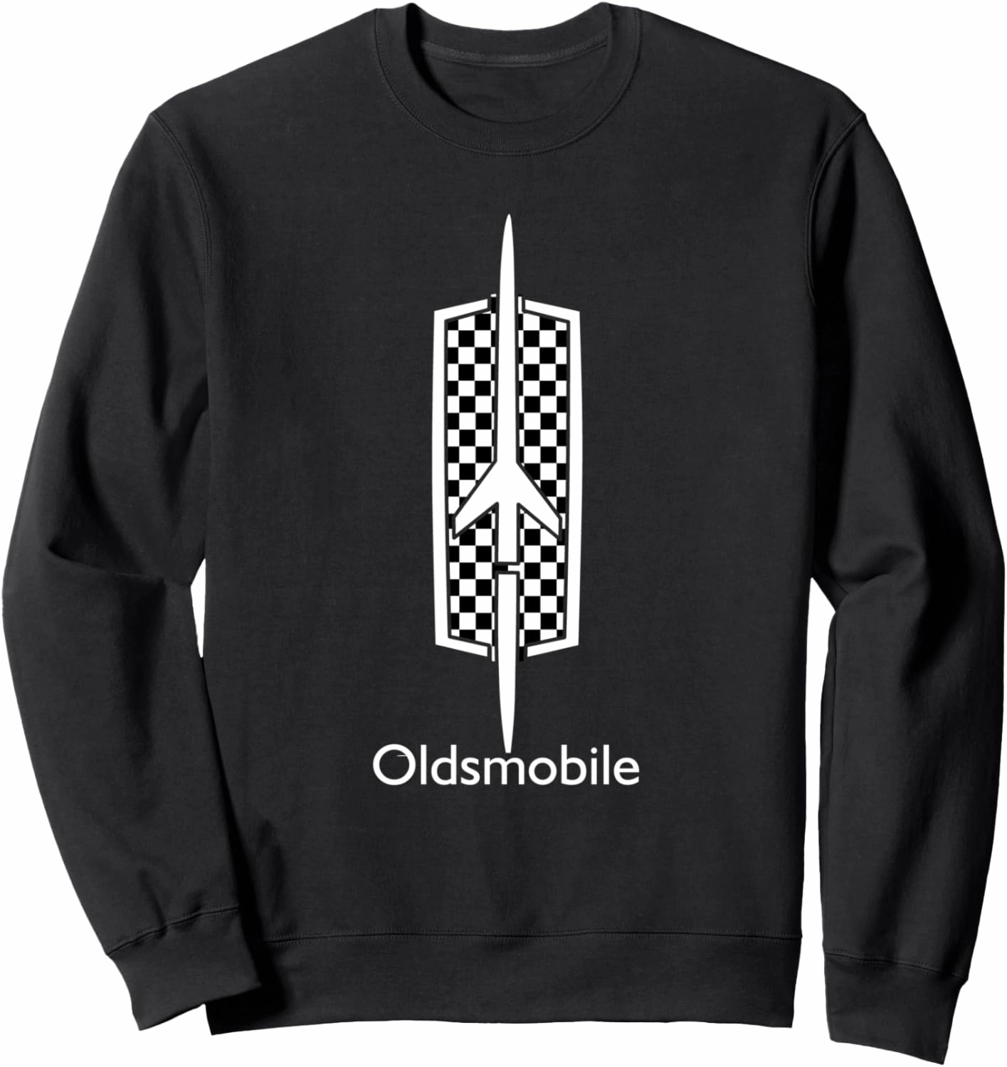 Classic Car Show Vintage Oldsmobile Checkered Rocket Logo Sweatshirt