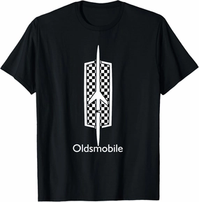 Classic Car Show Vintage Oldsmobile Checkered Rocket Logo T-Shirt
