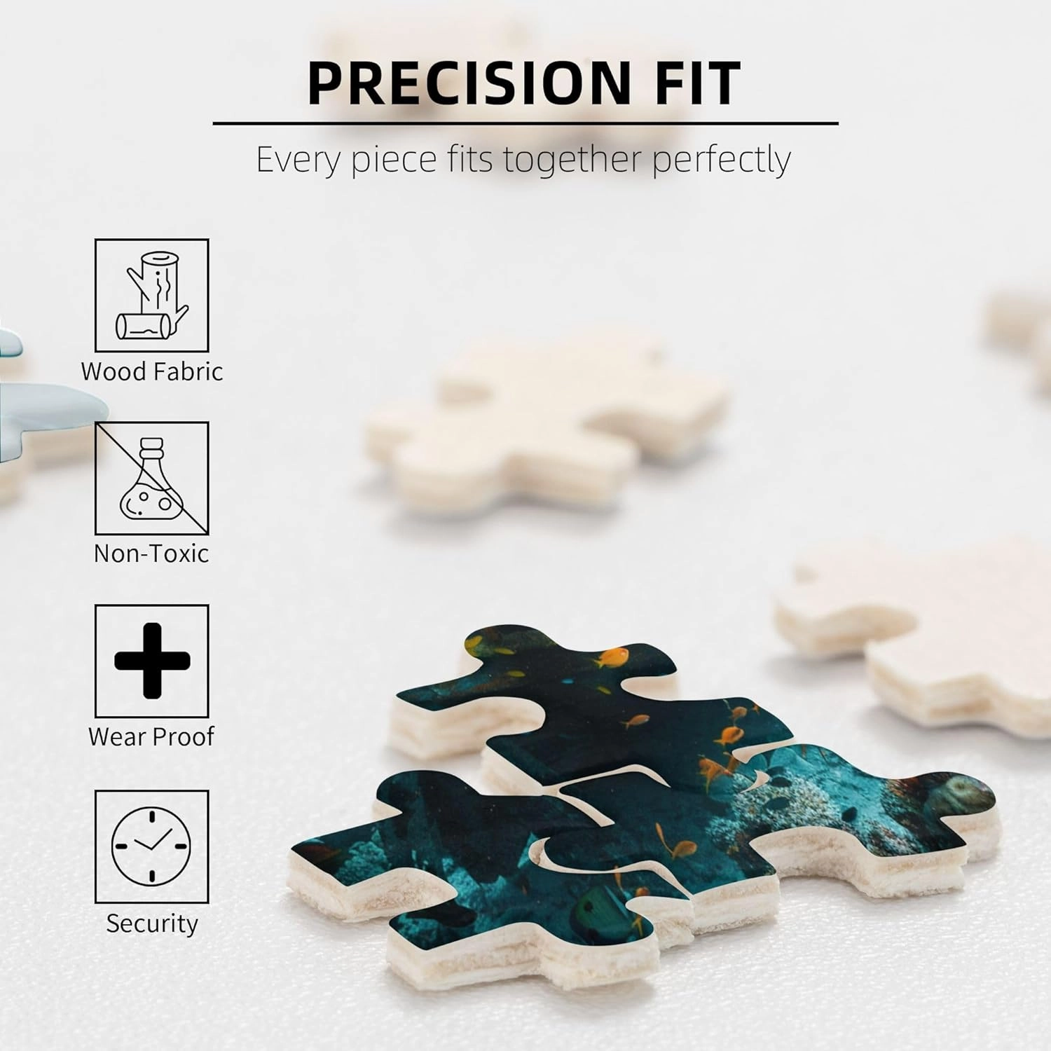 Classic Underwater shipwrecks and Fish 500 Piece Wooden Puzzle,Challenging Brain Exercise,500 Piece Jigsaw Puzzle for Adults Challenging Puzzle Perfect for Game Nights,for Puzzle Lover Gift