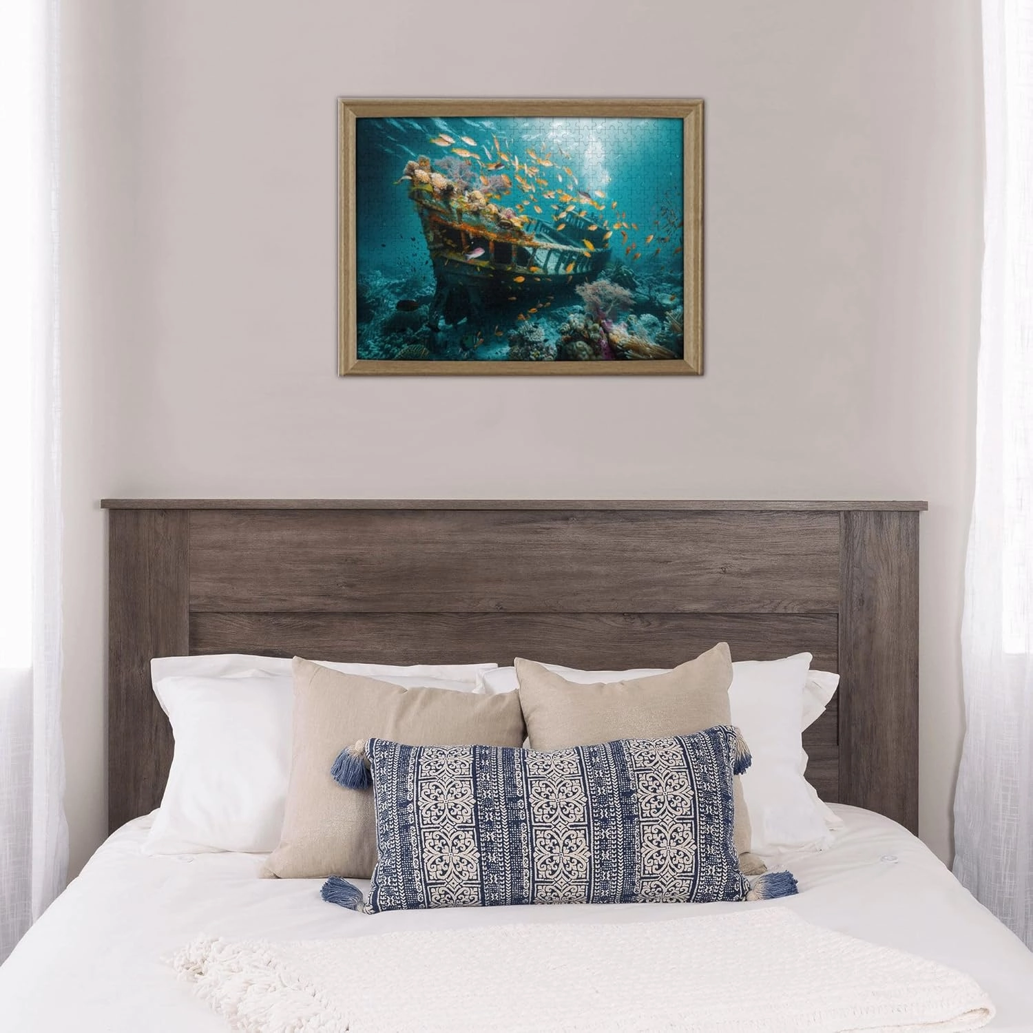Classic Underwater shipwrecks and Fish 500 Piece Wooden Puzzle,Challenging Brain Exercise,500 Piece Jigsaw Puzzle for Adults Challenging Puzzle Perfect for Game Nights,for Puzzle Lover Gift