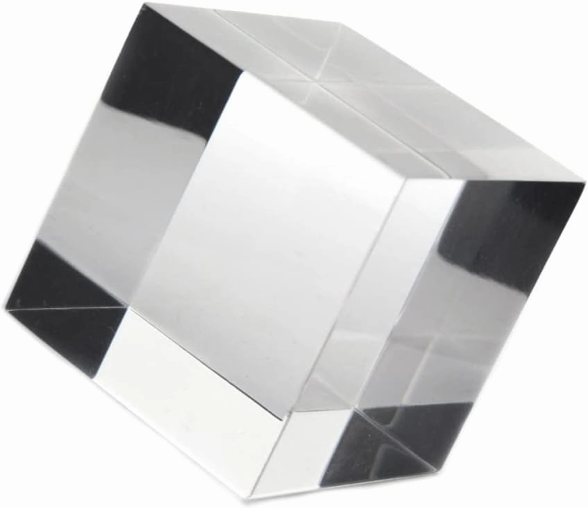 CMY Cubes The Cube Presence (50mm) - Clear & Transparent Optical Cube - Paperweight, Decorative Item - Educational, Scientific, Physics & Kinetic Art Desk Object