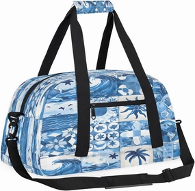 Coastal Sea Animal Kids Overnighter Duffel Bags for Boys, Carry-On Size Sports Gym Bag with Front Zipper Pocket for School Practice or Overnight Travel Weekender Sleepover Tote Bag
