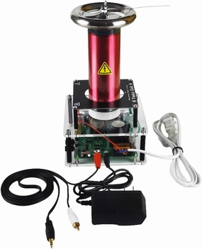 Coil Desktop DIY Kit, Mini Solid-State Integrated Coil with 10CM Arc Music Speaker, Experimental Science Creative Decoration Gift for Physics Education