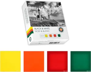 Cokin Square Filter Black & White Creative Kit - Includes Yellow (001), Orange (002), Red (003), Green (004) for M (P) Series Holder - 84mm X 84mm
