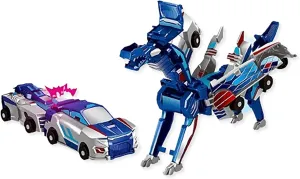 Collision Transforming Dinosaur Car Toy, Fun Educational Magnetic Connections Automatic Deformation Racing Car Set, Unique Feature Design for Boys and Girls Party Birthday Gift(M2)