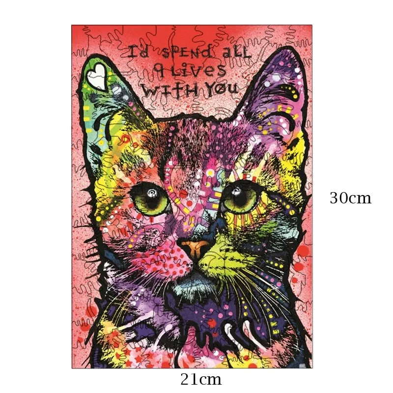 Colorful Bengal Cat Portrait 3D Wood Jigsaw Puzzle
