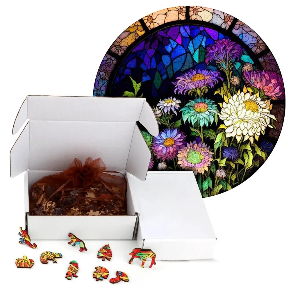 'Colorful Chrysanthemums Flower' 3D Wood Jigsaw Puzzle
