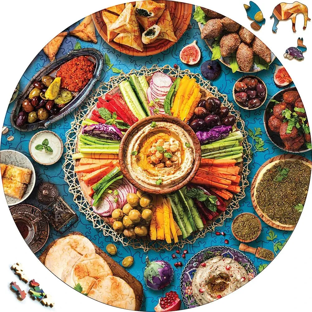 Colorful feast 'Middle Eastern Food' 3D Wood Jigsaw Puzzle