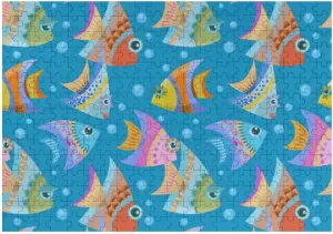 Colorful Fish Jigsaw Puzzles for Adult Large Picture Wooden Puzzles Intelligent Toys Education Brain Puzzles Game Home Wall Decor 300 pcs