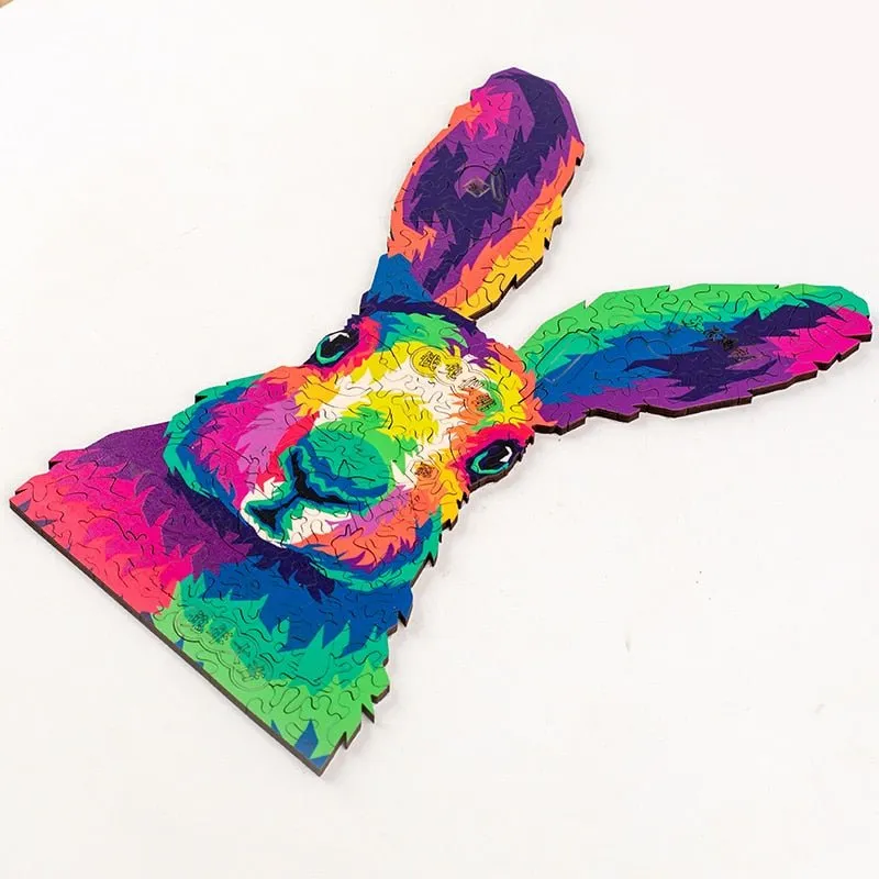 Colorful Rabbit 'Purple' 3D Wood Jigsaw Puzzle