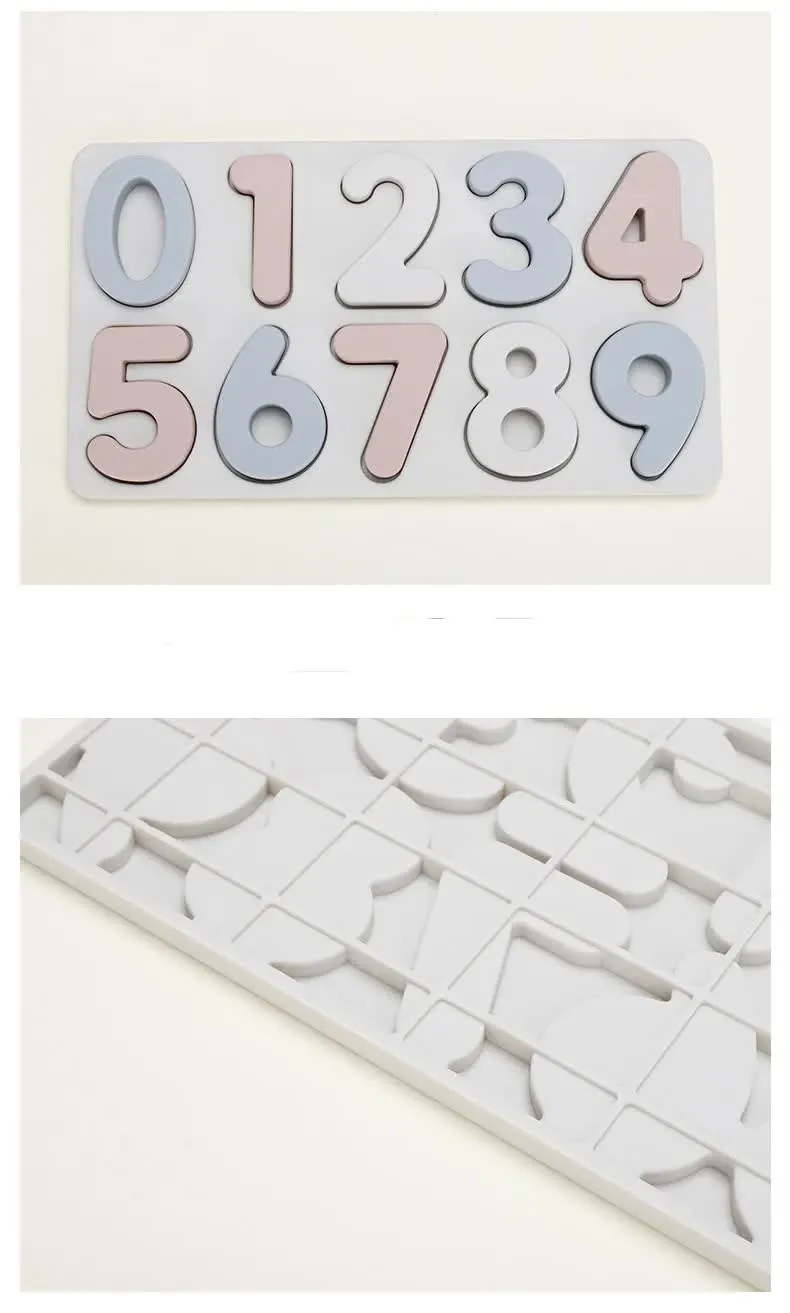 Colorful Silicone Early Learning Number Puzzle Board for Kids