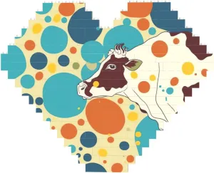 Colorful Spotted Cow Building Block Puzzle Heart Shaped Personalized Photo Building Blocks Puzzles Romantic Home Decor Anniversary Birthday Gifts for Her, Him, Lovers, Couples