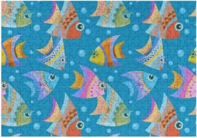 Colorful Fish Jigsaw Puzzles for Adult Large Picture Wooden Puzzles Intelligent Toys Education Brain Puzzles Game Home Wall Decor 500 pcs