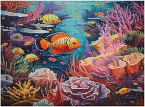 Colorful Tropical Fish in a Vibrant Coral Reef 500 Piece Jigsaw Puzzle for Adults, Home Decor Birthday Party Gift Family Game Toy as Wall Art Decor Poster