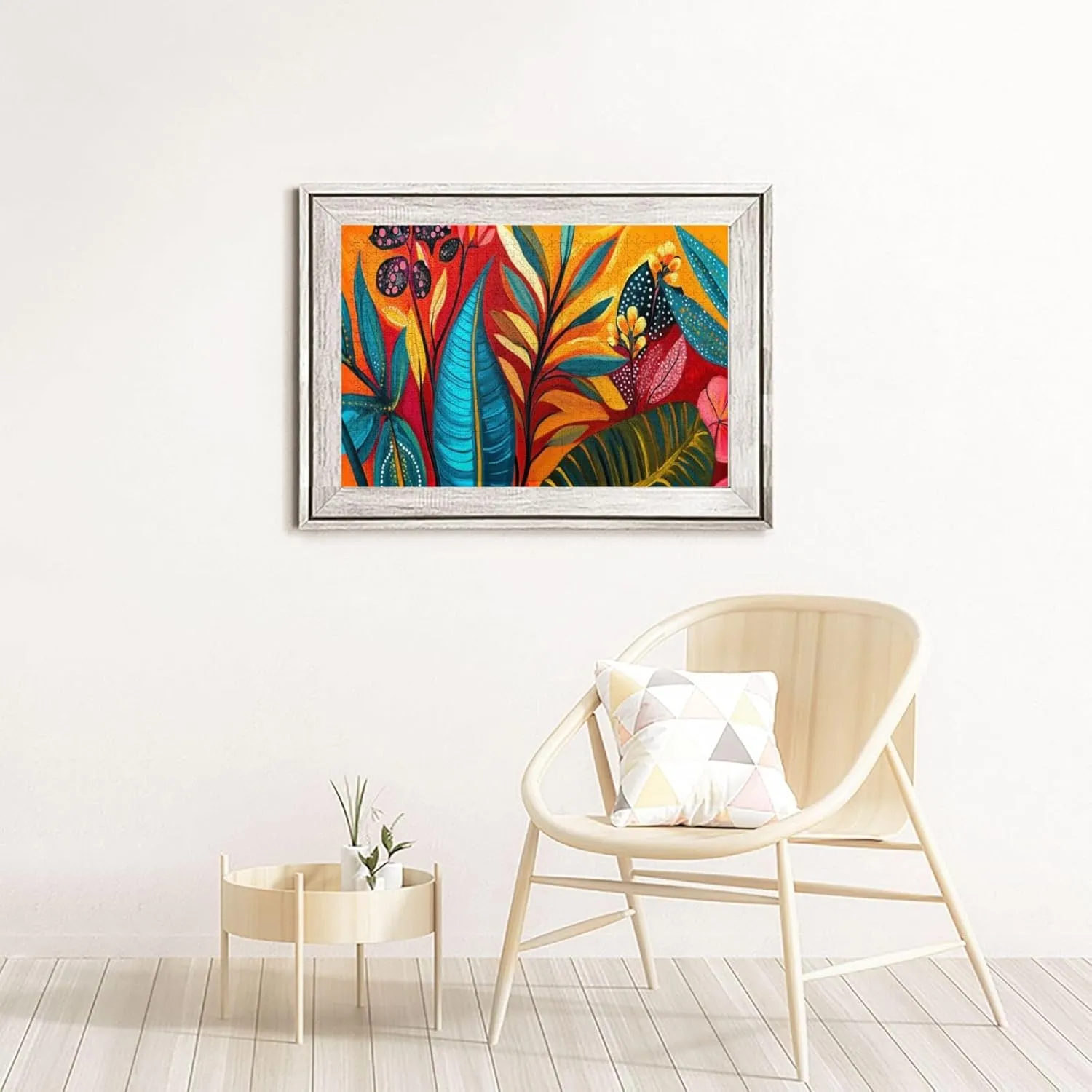 Colors Plant Illustration Art, 1000 Pcs Adult Wooden Jigsaw Puzzles,Jungle Challenge to Relieve Pressure，Let Your Imagination Run Wild，Party Events to Bring People Closer Together