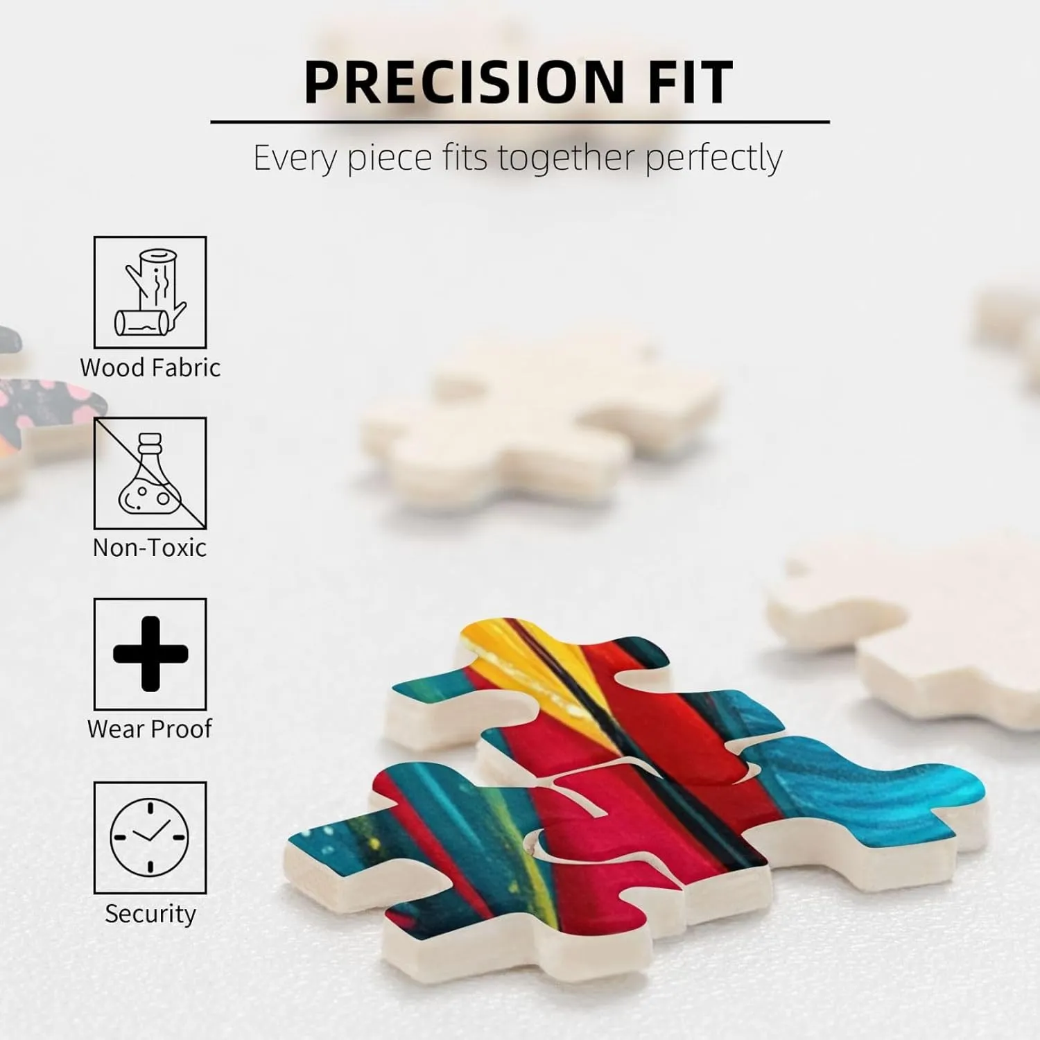 Colors Plant Illustration Art, 1000 Pcs Adult Wooden Jigsaw Puzzles,Jungle Challenge to Relieve Pressure，Let Your Imagination Run Wild，Party Events to Bring People Closer Together
