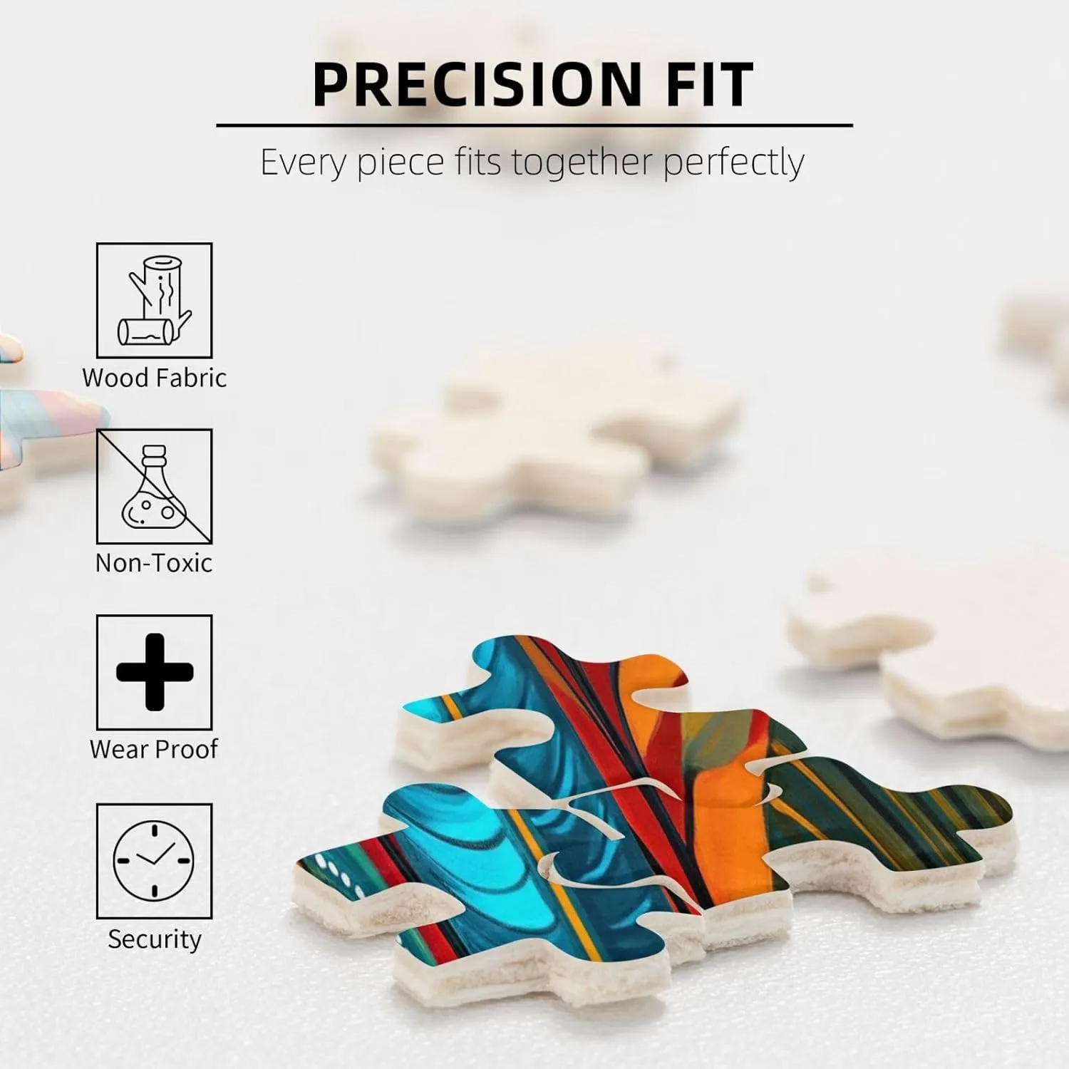 Colors Plant Illustration Art, 500 Pcs Adult Wooden Jigsaw Puzzles,Jungle Challenge to Relieve Pressure，Let Your Imagination Run Wild，Party Events to Bring People Closer Together