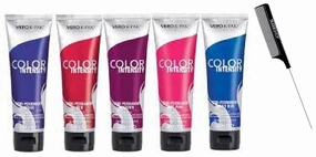 Comb   Co𝐥o𝐫 Int𝐞n𝐬it𝐲 by J, SEMI-PERMANENT Creme Hair Color, Deep, Bold, Vibrant Colours (w/SIeekshop Rat Tail Pin Comb) Cream Haircolor Dye (Am𝐞thy𝐬t PurpI𝐞)