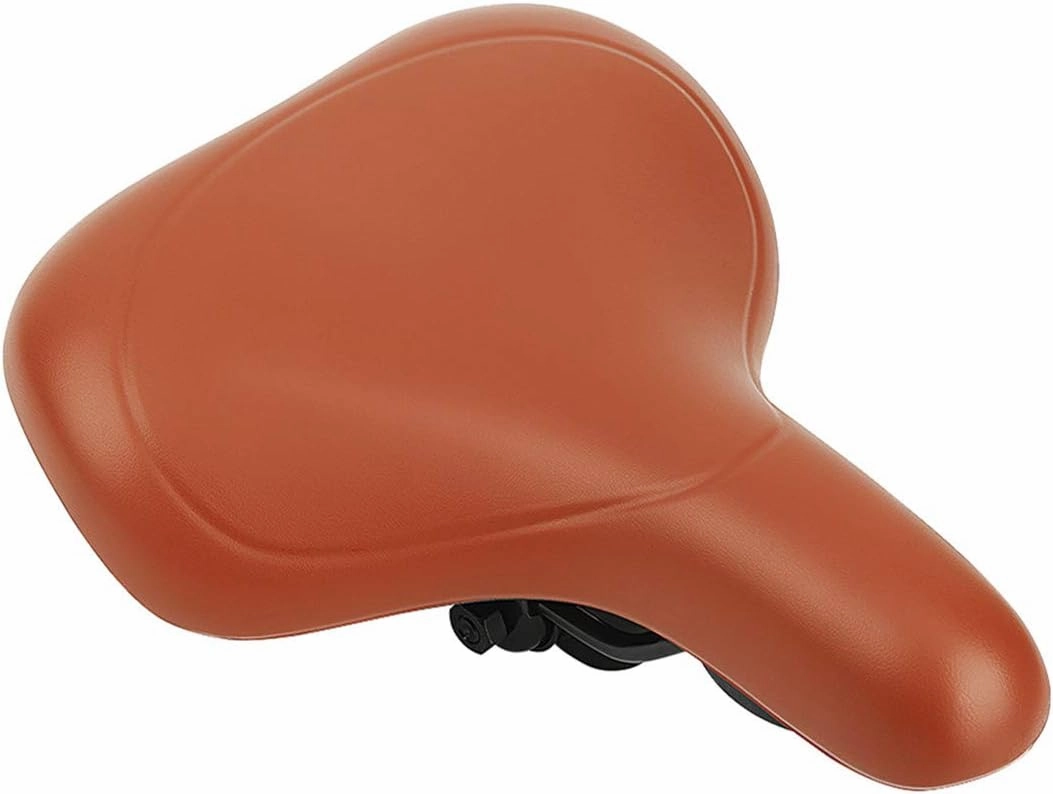 Comfortable Bike Saddles Extra Wide and Thick Bicycle Seat Integrated Molding Anti-Rain (8038-Brown)