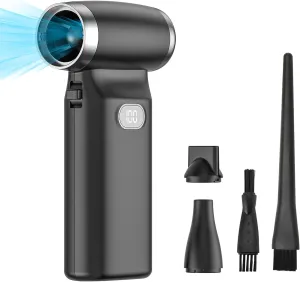 Compressed Air Duster, Electric Dust Blower, High-Speed Electric Air Duster, 6000mAh Rechargeable Mini Jet Blower, 100 Gear Adjustable 110000RPM, PC Cleaning Set for Laptops, Keyboards, Cars