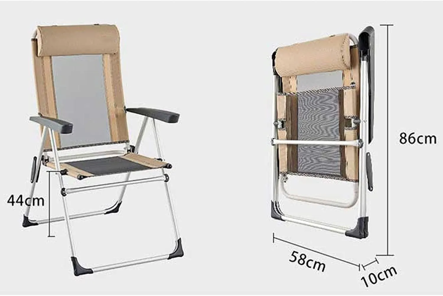 Computer Chair , Camping Chairs Outdoor Furniture Beach Chairs Outdoor Deck Chair Portable Armchair Fishing Camping Seat Stool With Adjustable Backrest And Breathable Mesh Backrest Folding Chairs Pati