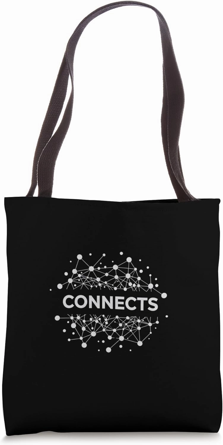 Connects – Modern Network Nodes Line Art Tote Bag