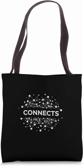 Connects – Modern Network Nodes Line Art Tote Bag