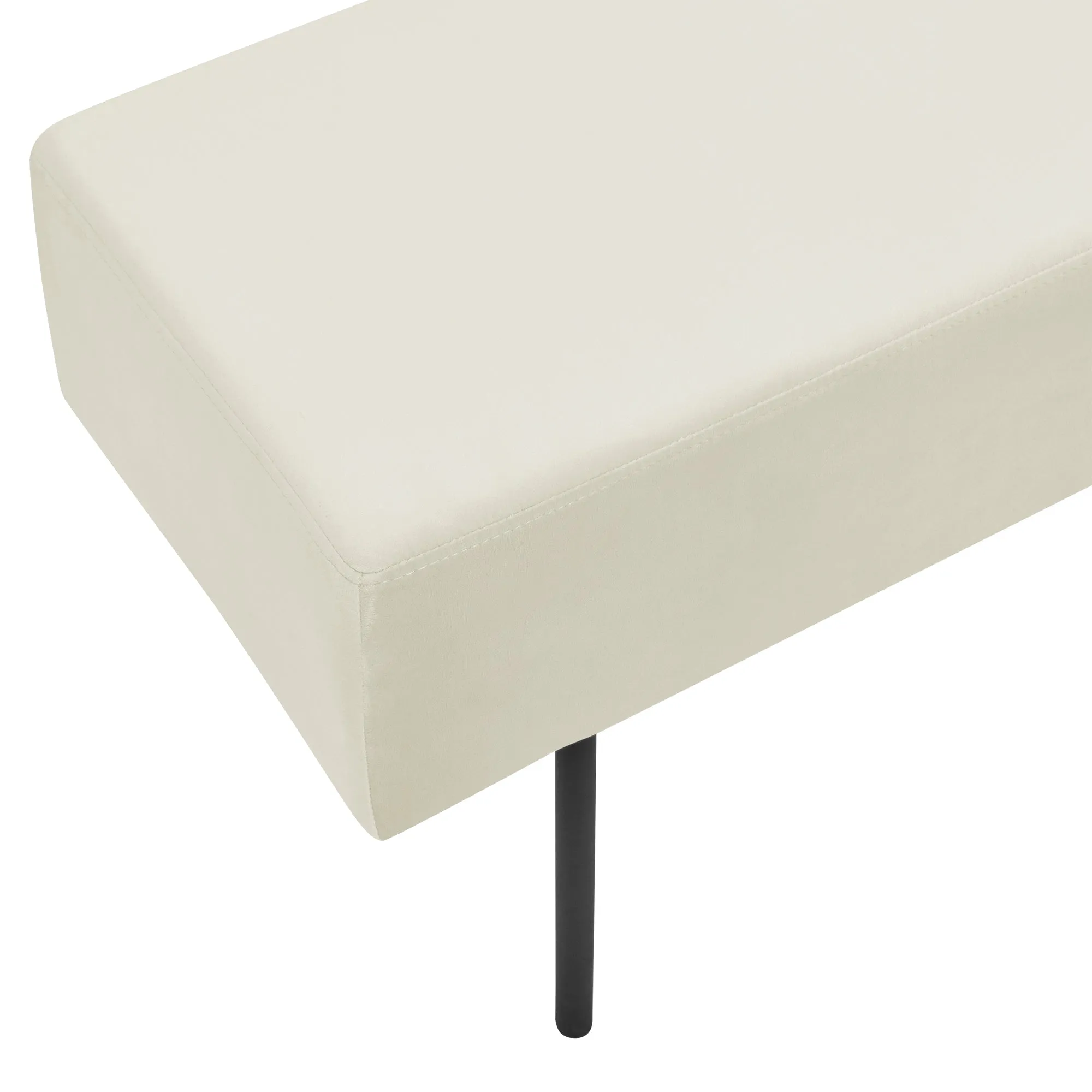 Contemporary Velvet Upholstered Bench ( 45'' x13''x 17''）-  Beige