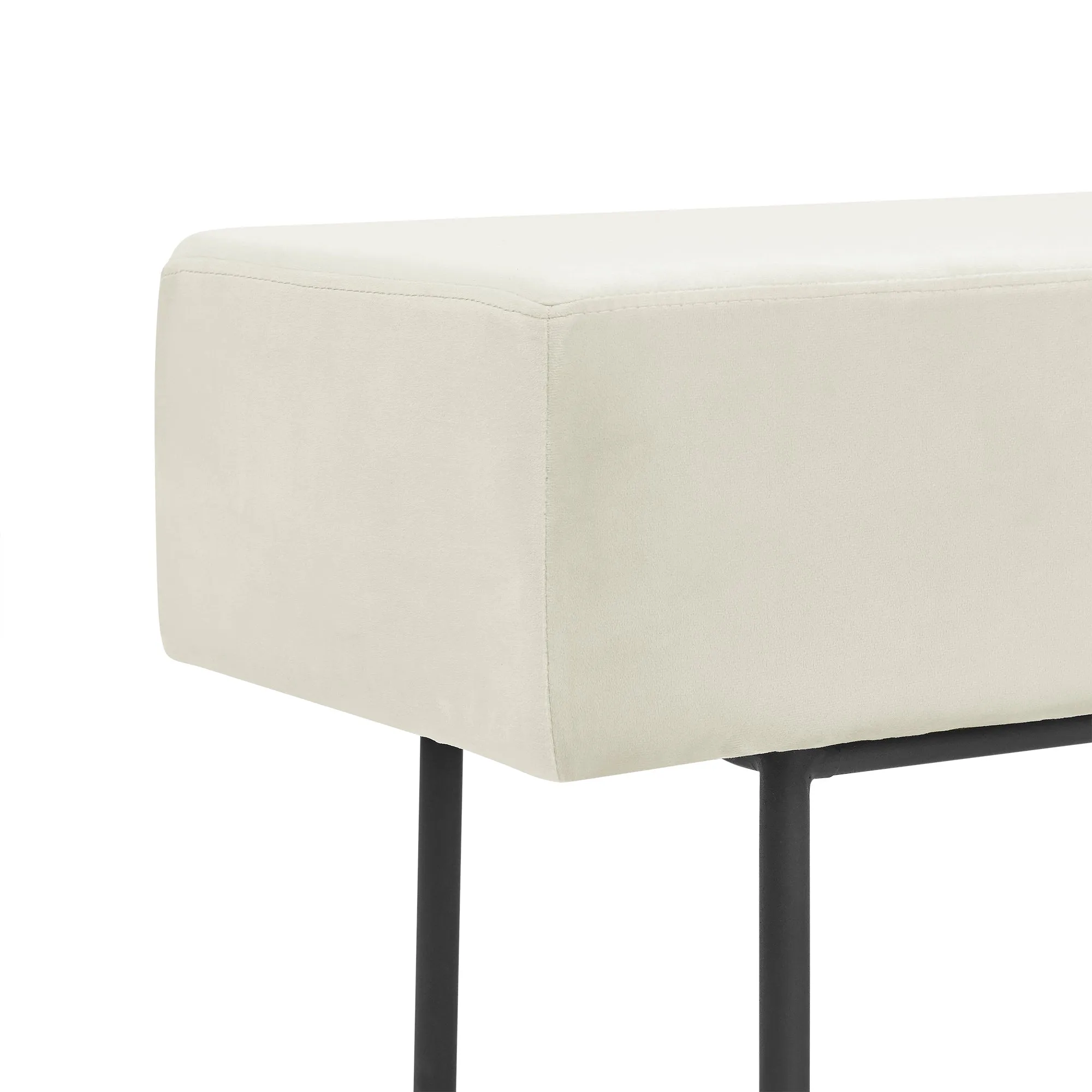 Contemporary Velvet Upholstered Bench ( 45'' x13''x 17''）-  Beige