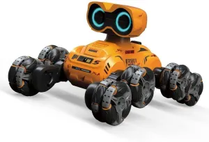 Cool 8 Wheels RC Stunt Car Toys,Remote Control Robot Toy for Ages 3-12 Year Old Kids with Lights Music,4WD 360° Spins All Terrains Kids Toys RC Cars, Best Gift for Boys & Girls' Birthday (Orange)