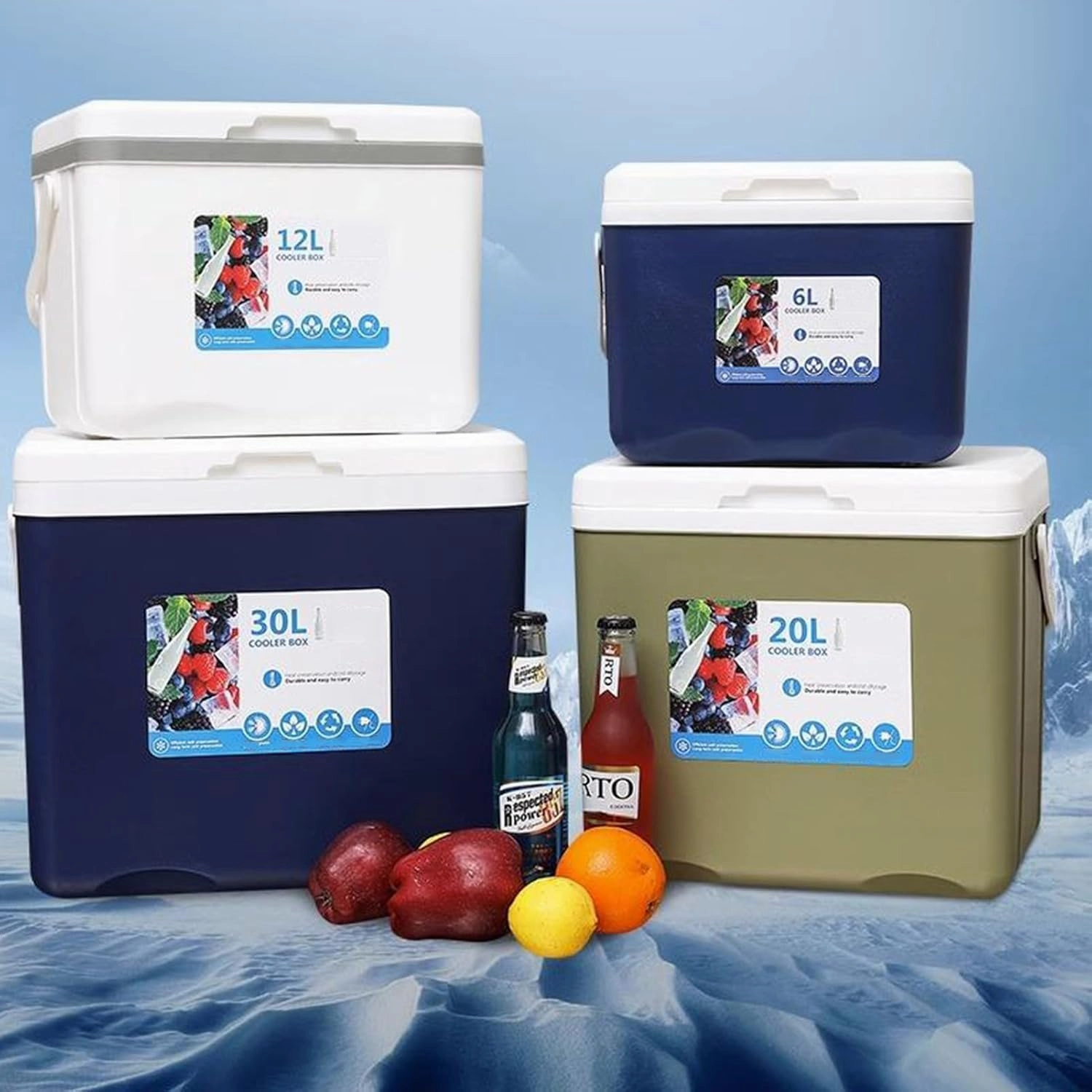 Cooler for Abarth 500/595/600/695/Fastback/Pulse/Punto/Ritmo Insulated Hard Ice Box Large High-Performance Storage Box Portable Cool Picnic Box Festival Camping