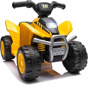 Costzon Kids ATV, 6V CAT Licensed Four Wheeler Quad Car Toy with LED Headlight, Horn, Treaded Tires, 4 Wheeler Electric ATV Ride on for 18-36 Months Boys Girls, Yellow