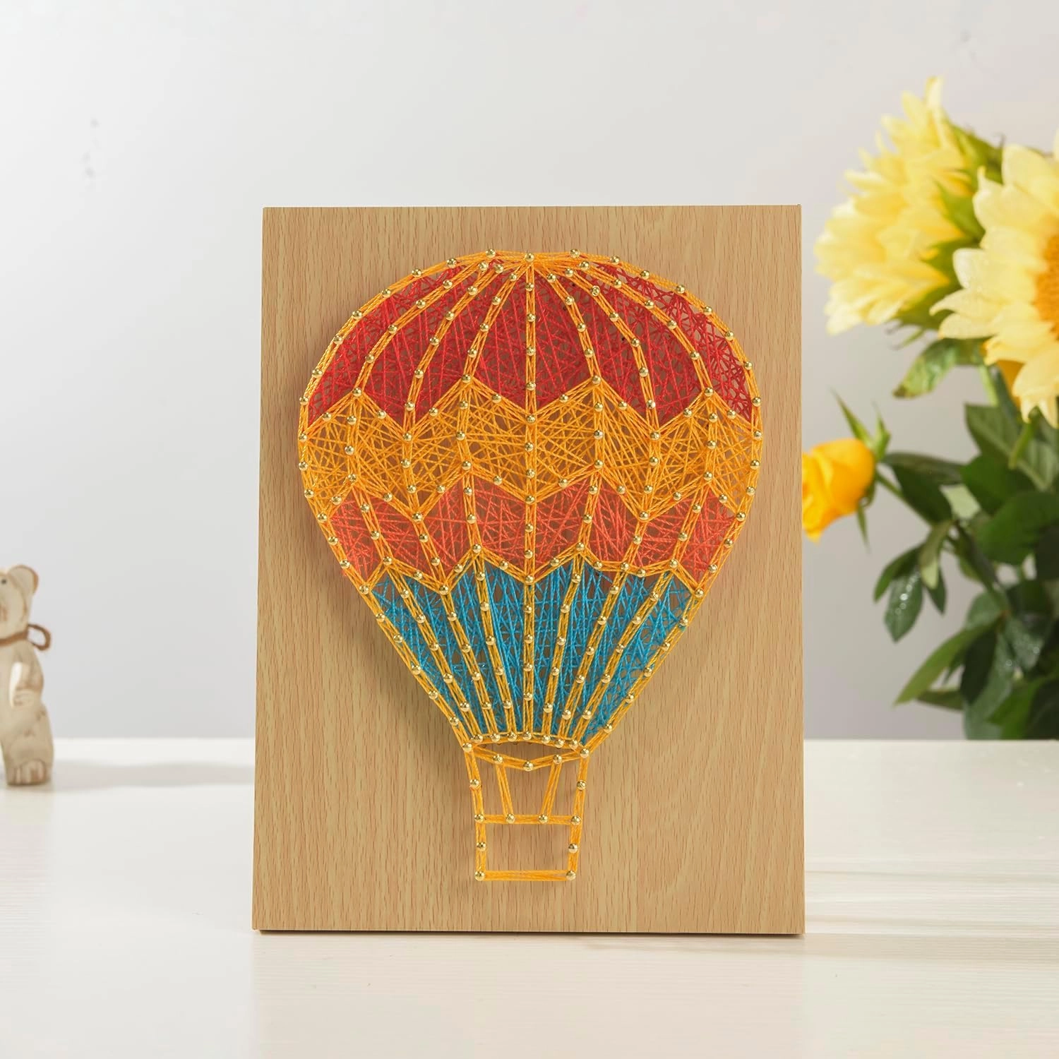 CraftMelonMelon DIY String Art Kit Hot air Balloons Craft- Creative Craft Kits for Girls and Boys, Adult Home Wall Table Decorations Valentine's Gifts，Adult Project Kits(5.91 inches * 7.87 inches)