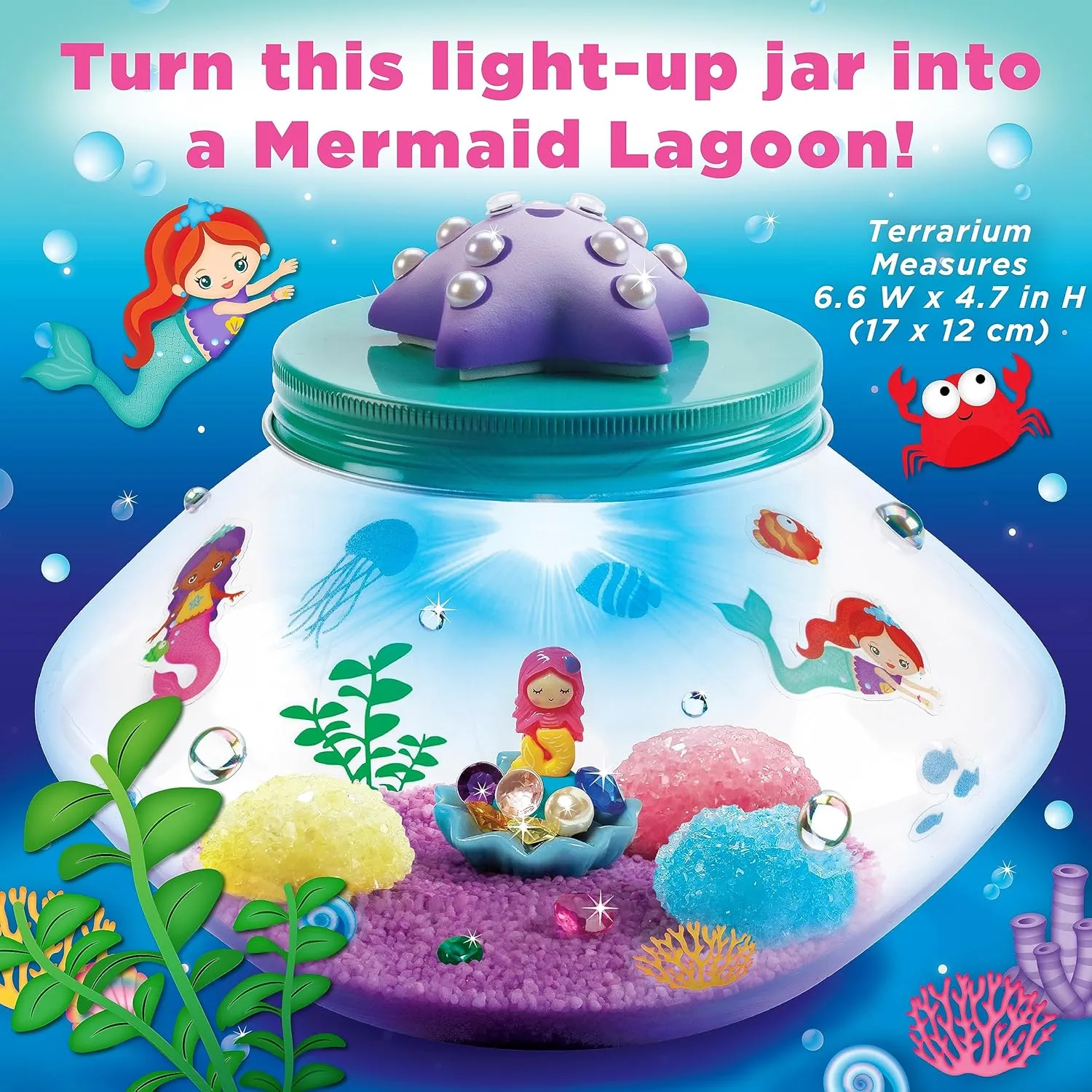 Creativity for Kids Crystal Mermaid Terrarium Kit - STEM Projects for Kids Ages 6-8 , Arts and Crafts for Girls and Boys, Multicolor